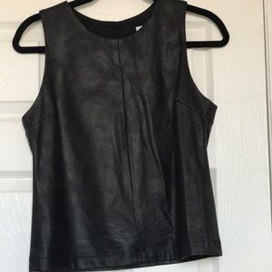 Barney's New York leather black top 6